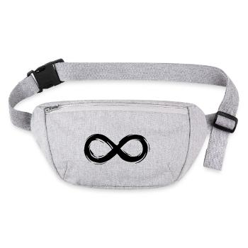 Icône de signe infini en noir - Sac banane recyclé Stanley/Stella - gris chiné - Devant