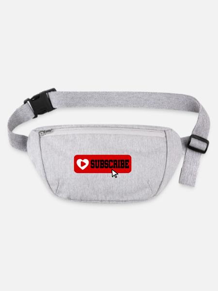 Fabulous YouTube Channel Subscribe Button Icon - Stanley/Stella recycled Hip Bag  - heather grey - Front