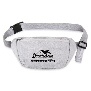 Dachdeckerin Chefin Selbstständigkeit Dachdeckerei - Stanley/Stella recycelte Gürteltasche - Grau meliert - Vorne