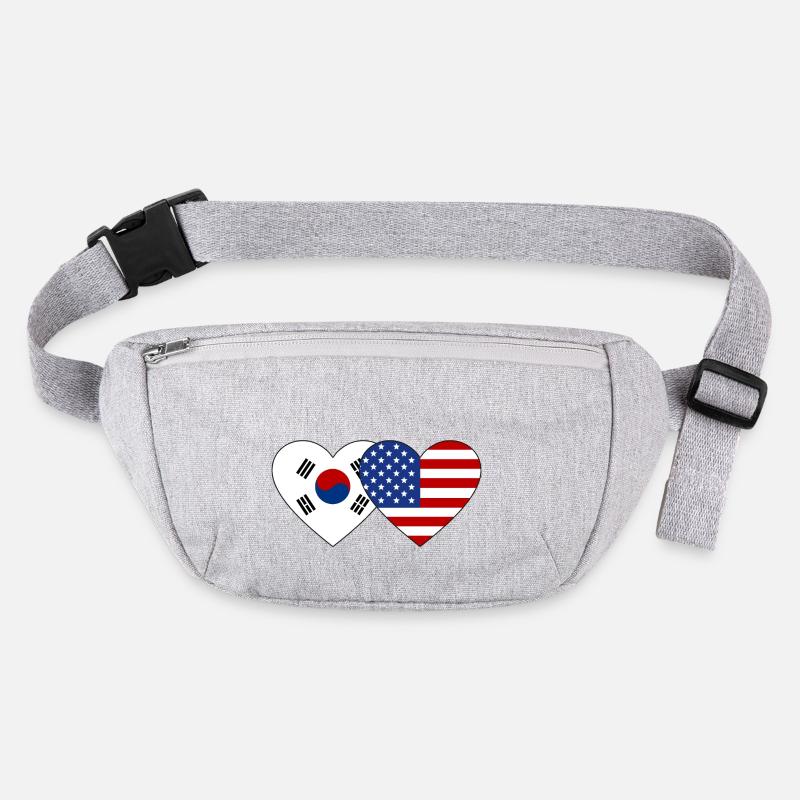 Corée du Sud États-Unis Flag Heart Sac banane recyclé Stanley/Stella