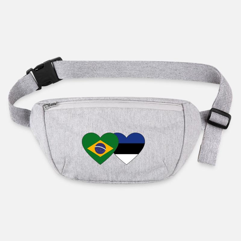 Brésil Estonie Drapeau Coeur Sac banane recyclé Stanley/Stella