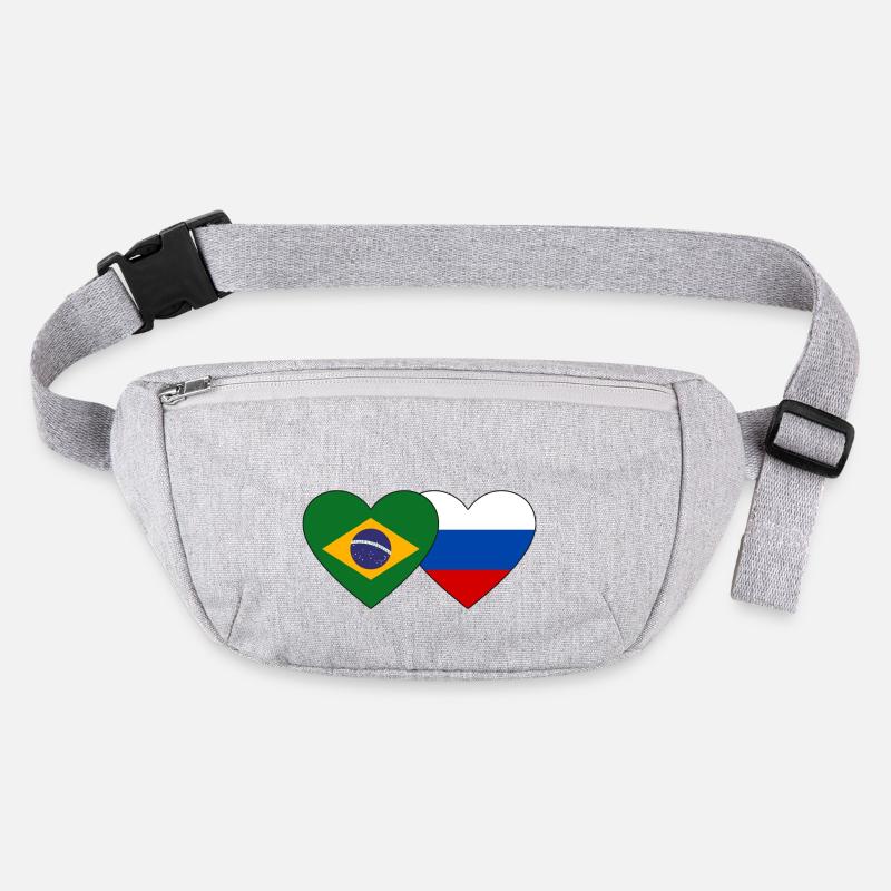 Brésil Russie Flag Coeur Sac banane recyclé Stanley/Stella