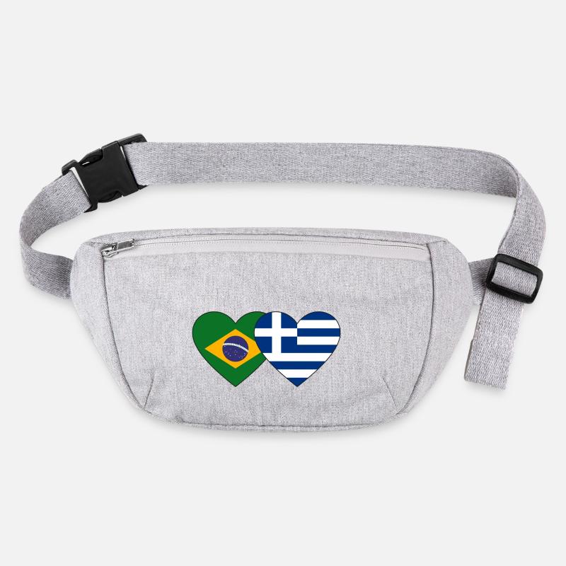 Brésil Grèce Drapeau Coeur Sac banane recyclé Stanley/Stella