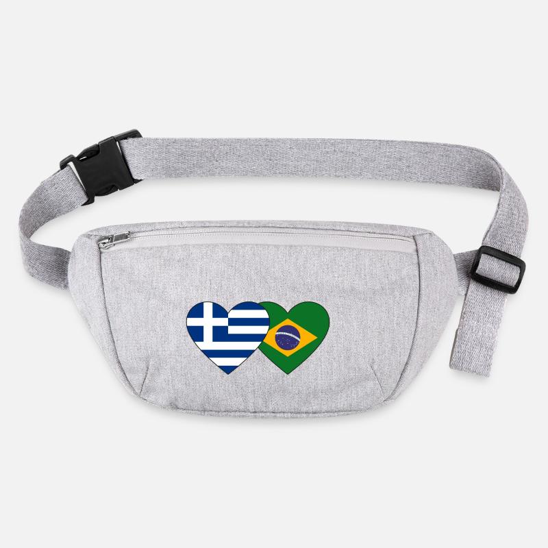 Grèce Brésil Flag Coeur Sac banane recyclé Stanley/Stella