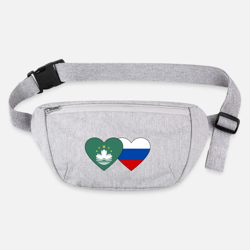 Cœur de drapeau de Macao Russie Sac banane recyclé Stanley/Stella