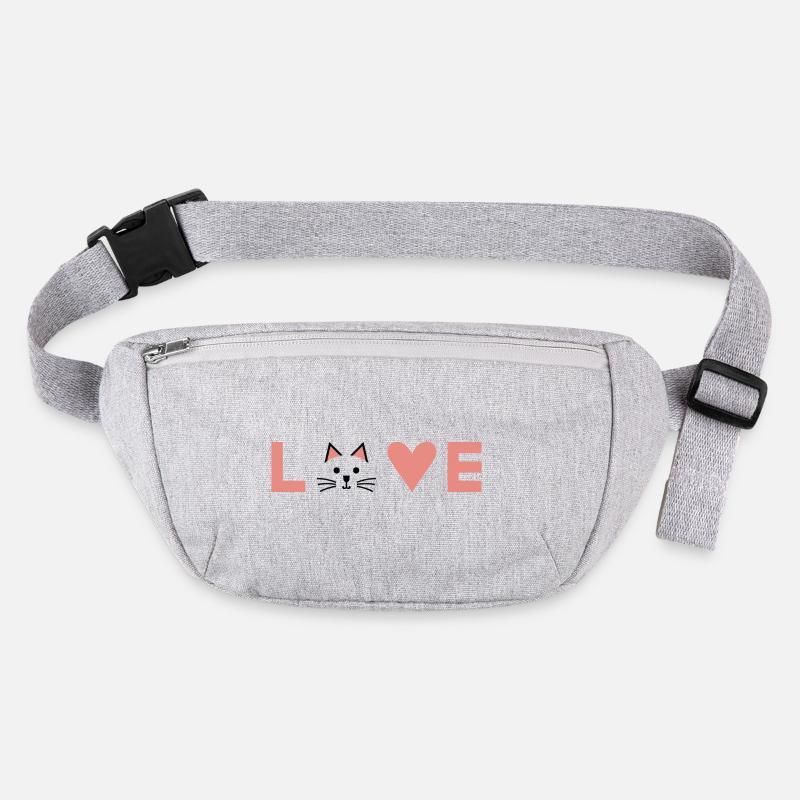 LOVE avec Visage de Chat – Design Minimaliste Sac banane recyclé Stanley/Stella