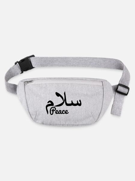 Arab peace text peace - Stanley/Stella recycled Hip Bag  - heather grey - Front
