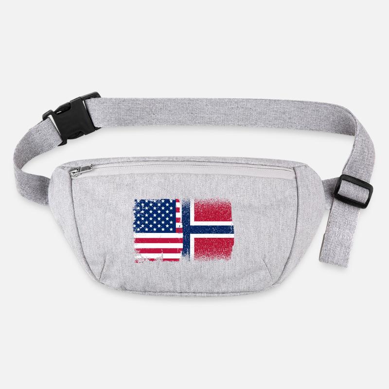 Drapeau Mashup États-Unis Norvège Sac banane recyclé Stanley/Stella