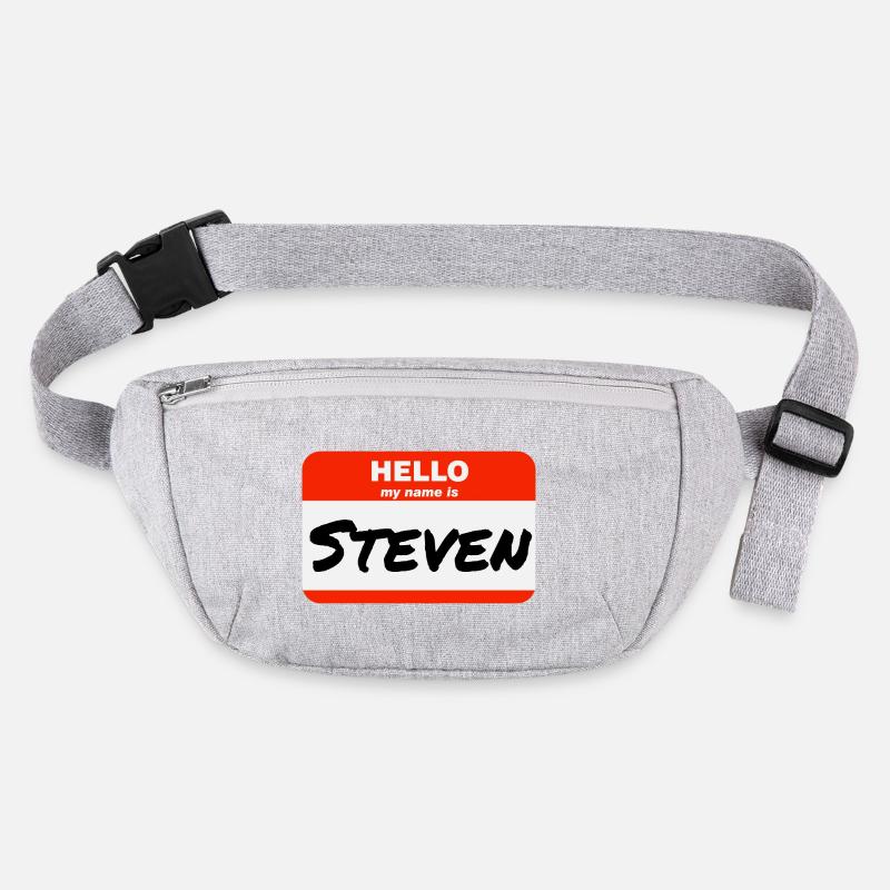 Hello My Name Is Steven Label Name Tag Stanley/Stella recycled Hip Bag 