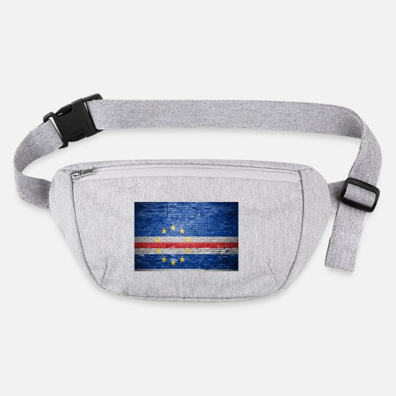 Ziegelsteinmauer mit Flagge Kap Verde Graffiti Stanley/Stella recycelte Gürteltasche