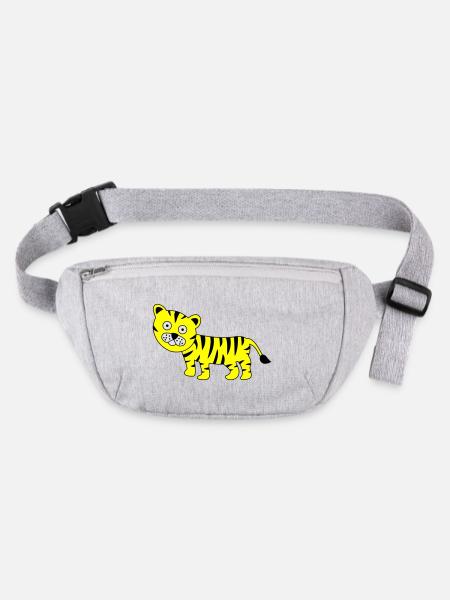 Tigre Drôle - Sac banane recyclé Stanley/Stella - gris chiné - Devant