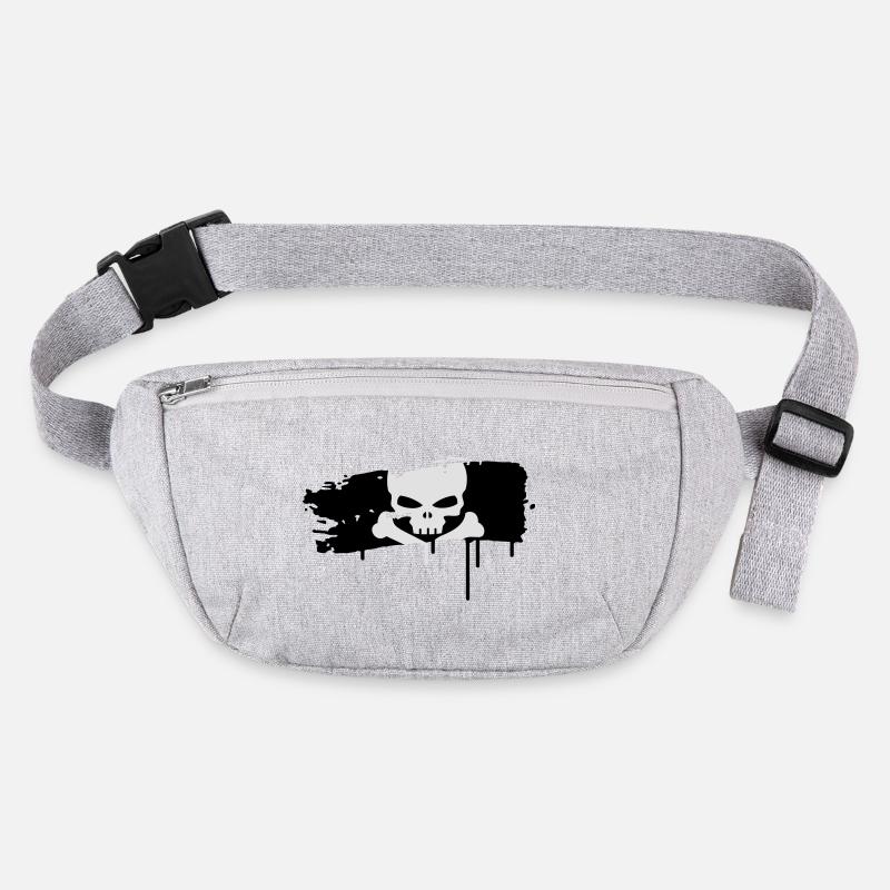 Piratenflagge als dicker Pinselstrich mit Schädel Stanley/Stella recycelte Gürteltasche