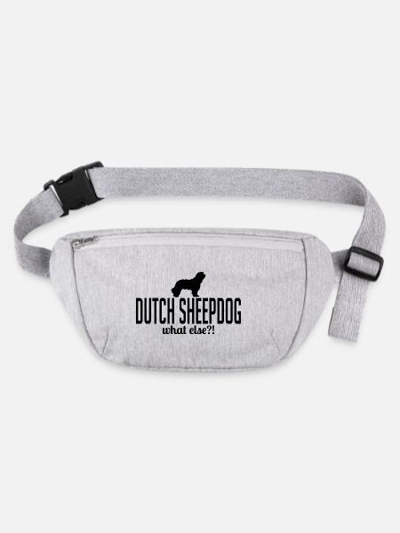 Chien de berger hollandais Quoi d’autre chiens dire Wilsigns - Sac banane recyclé Stanley/Stella - gris chiné - Devant