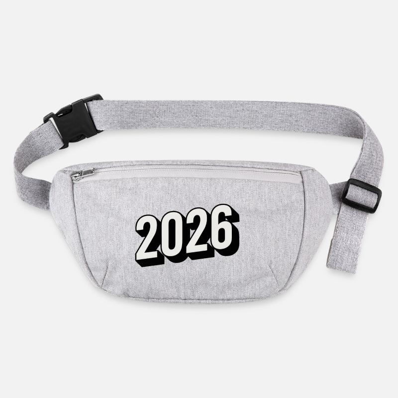 Jahreszahl 2026 in moderner 3D-Optik Stanley/Stella recycelte Gürteltasche