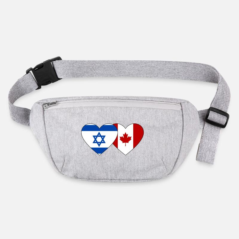 Israel Canada Flag Heart Stanley/Stella recycled Hip Bag 