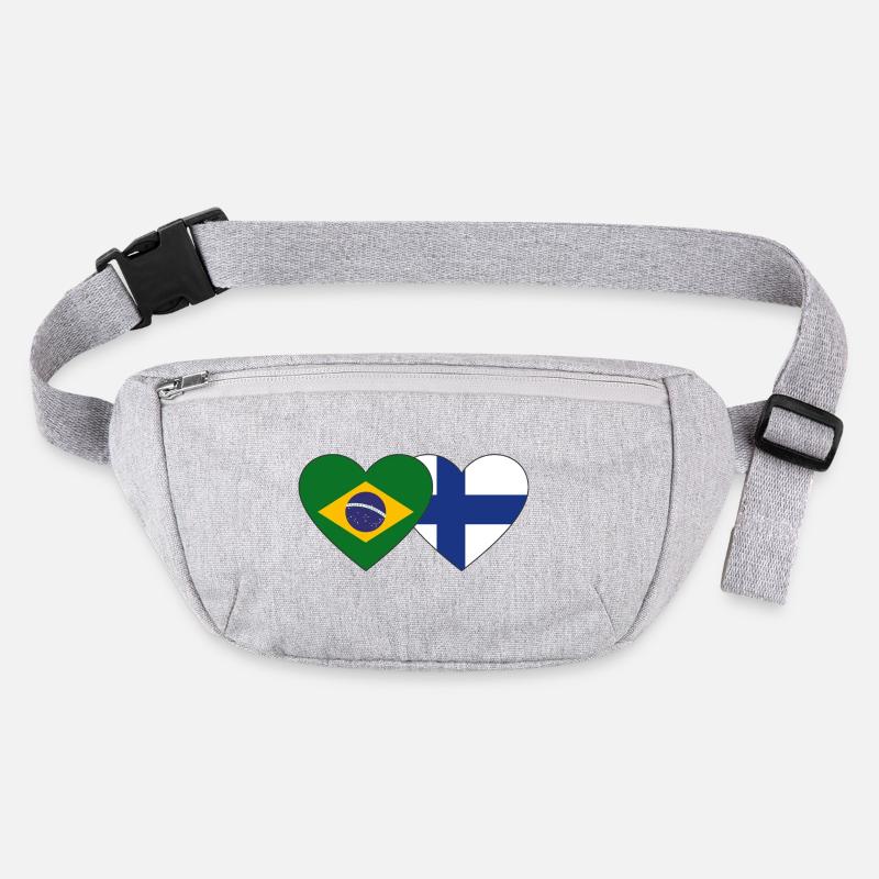 Brésil Finlande Flag Heart Sac banane recyclé Stanley/Stella