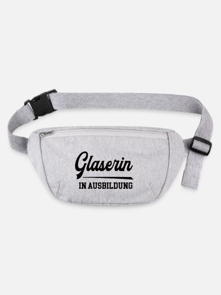 Glaserin in Ausbildung Glaserausbildung Lehrling - Stanley/Stella recycelte Gürteltasche - Grau meliert - Vorne