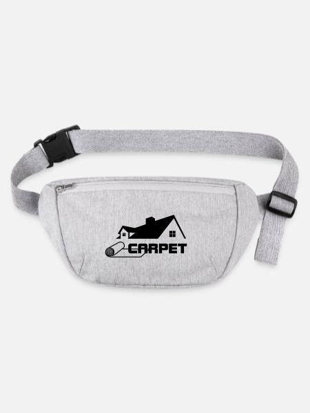 Teppichrollen Logo mit Haus - Stanley/Stella recycelte Gürteltasche - Grau meliert - Vorne