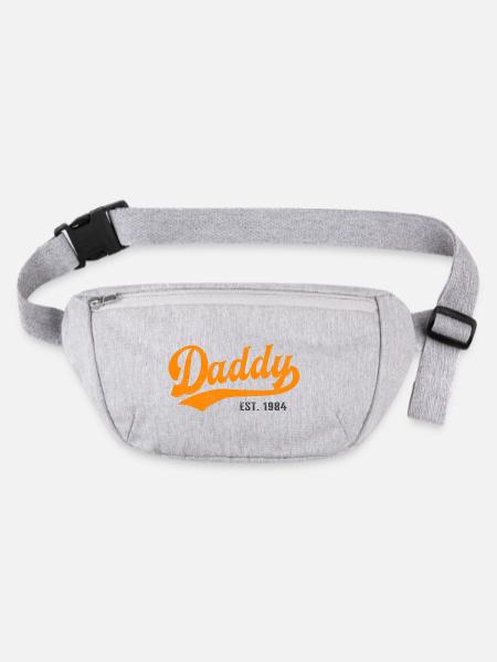 Daddy - Meilleur papa papa du monde - fondé en 1984 - Sac banane recyclé Stanley/Stella - gris chiné - Devant