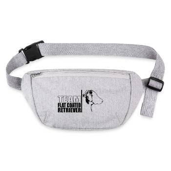 TEAM Flat Coated Retriever Hunde Hund Wilsigns - Stanley/Stella recycelte Gürteltasche - Grau meliert - Vorne