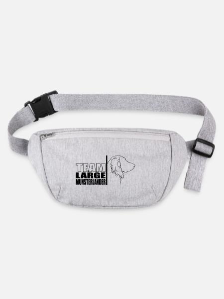 TEAM Large Munsterlander Hunde Hund Wilsigns - Stanley/Stella recycelte Gürteltasche - Grau meliert - Vorne