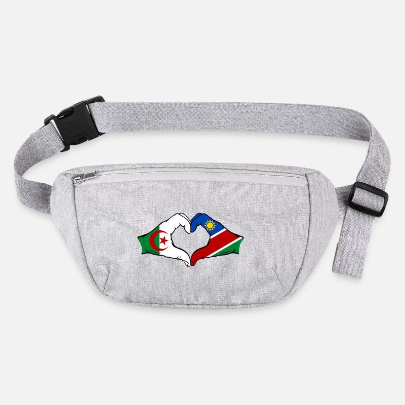 Algeria Namibia Flag Hands Heart Shape Stanley/Stella recycled Hip Bag 