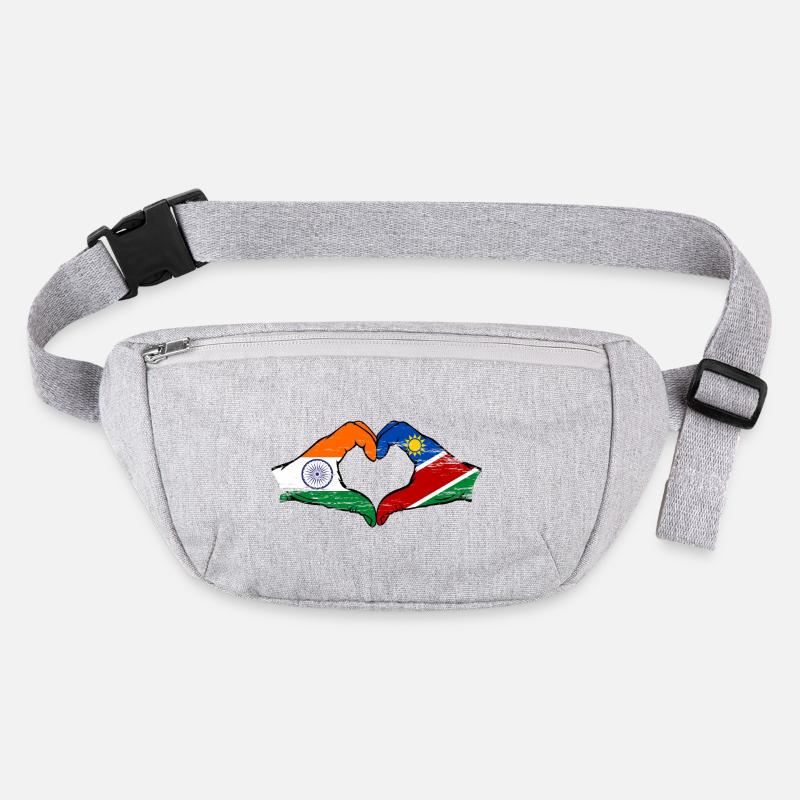 Indien Namibia Flagge Hände Herzform used Stanley/Stella recycelte Gürteltasche