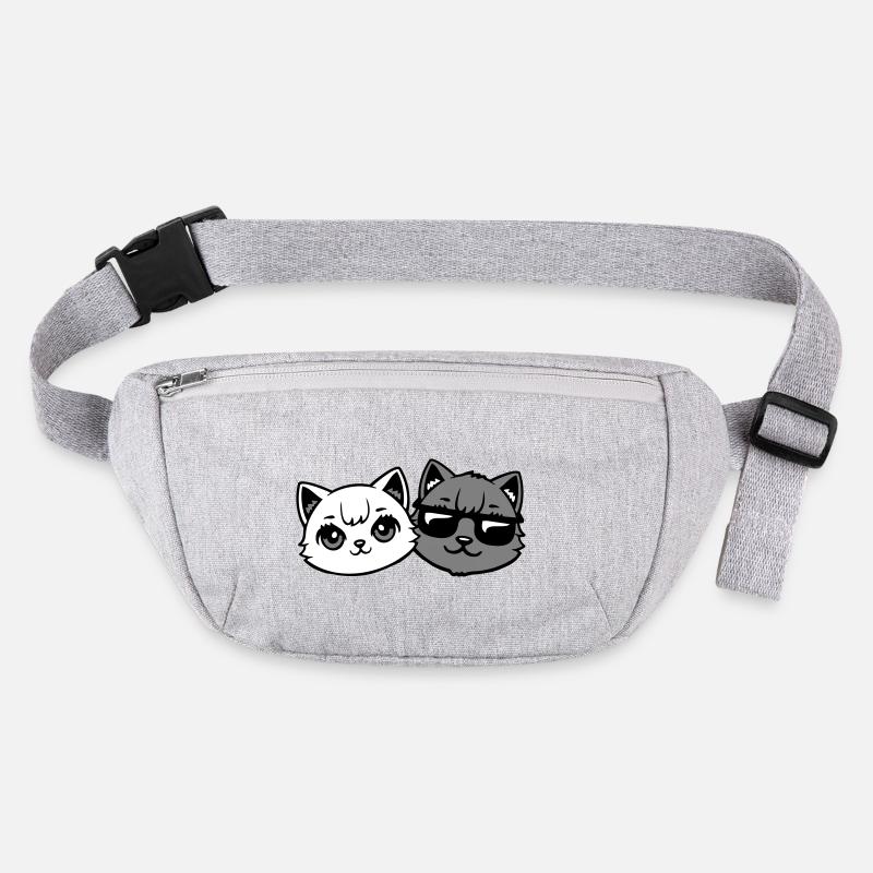 chatons mignons cool couple mâle chats noirs et blancs Sac banane recyclé Stanley/Stella