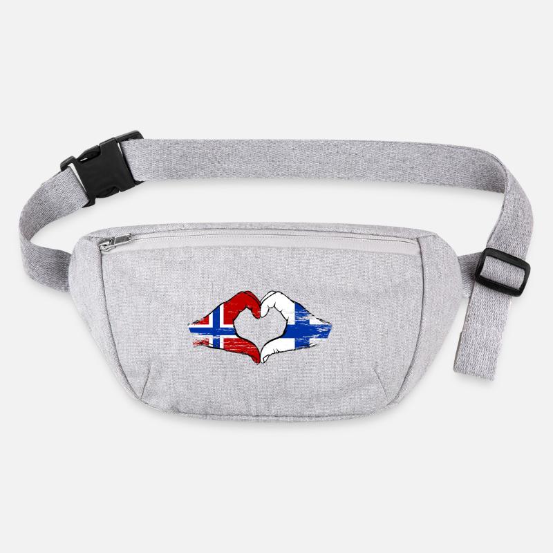 Mains en forme de cœur du drapeau de la Norvège de la Finlande Sac banane recyclé Stanley/Stella