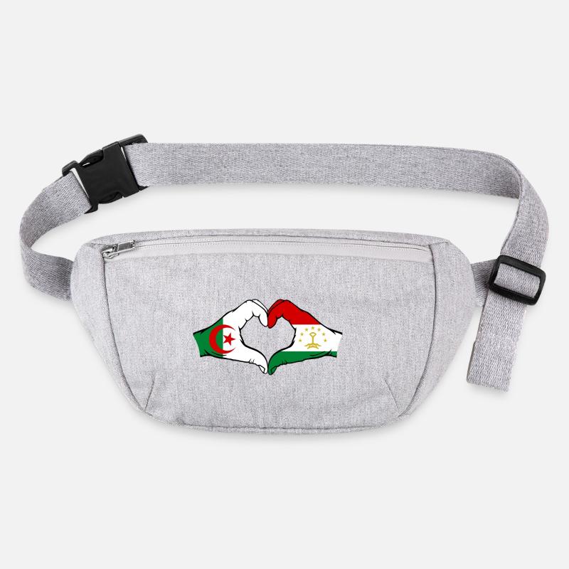 Drapeau du Tadjikistan Algérie Mains Forme de cœur Sac banane recyclé Stanley/Stella