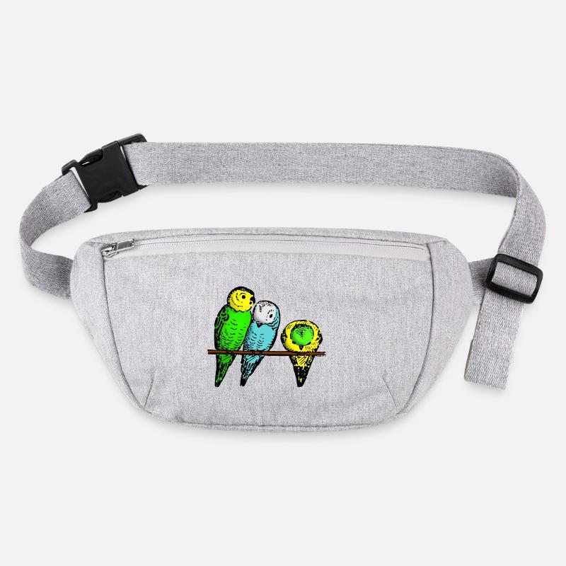 Wellensittiche Stanley/Stella recycelte Gürteltasche