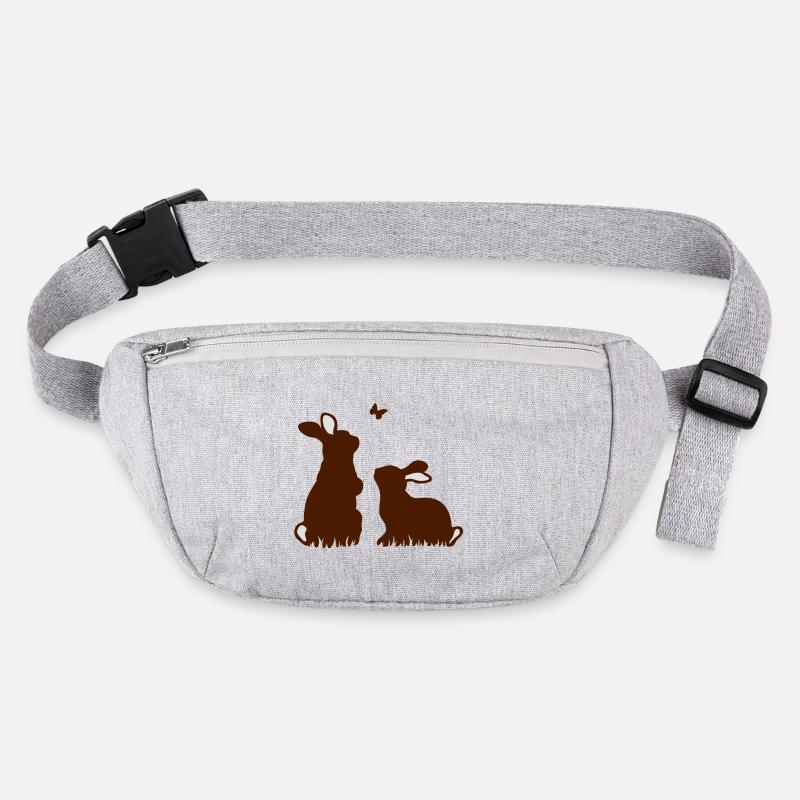 Deux lapins observant un papillon Sac banane recyclé Stanley/Stella