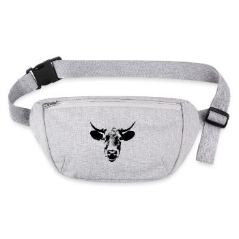 Cow / Portrait / Cow Head - Stanley/Stella recycled Hip Bag  - heather grey - Front