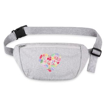 Watercolor Painting Flower Heart - Stanley/Stella recycled Hip Bag  - heather grey - Front
