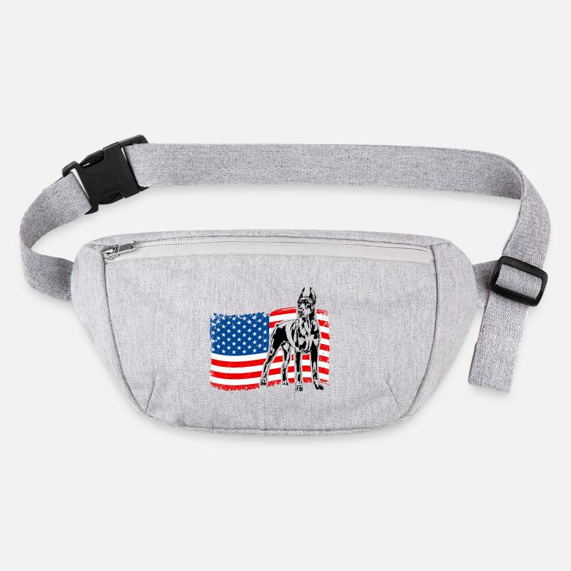 Dobermann Amerika Fahne Hunde Dobie Wilsigns Stanley/Stella recycelte Gürteltasche