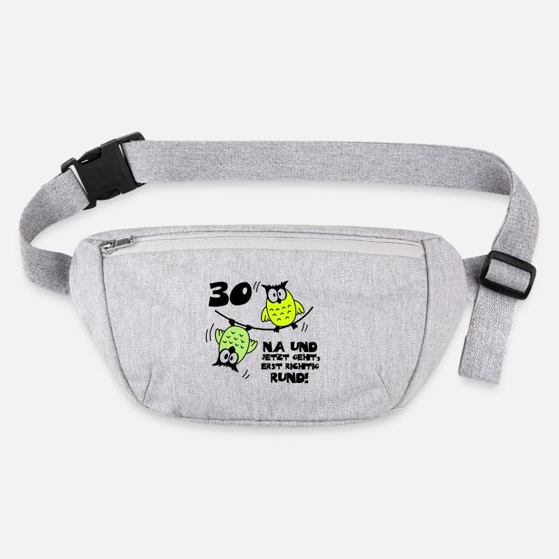 30 anniversaire, hibou sur le câble, rond Sac banane recyclé Stanley/Stella