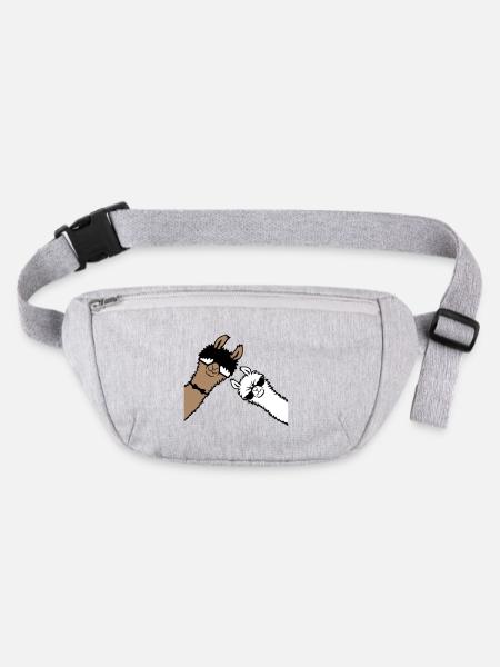 2 Coole Lamas Sonnenbrillen Lustige Nerd Freunde - Stanley/Stella recycelte Gürteltasche - Grau meliert - Vorne