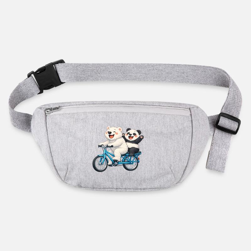 Two teddy bears on a bicycle Stanley/Stella recycled Hip Bag 