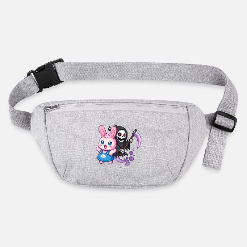 Pastel Goth Bunny Meets Grim Reaper Pixel Art Stanley/Stella recycled Hip Bag 