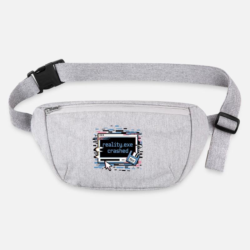 Reality.exe Crashed Retro Pixel Design - Stanley/Stella recycled Hip Bag  - heather grey
