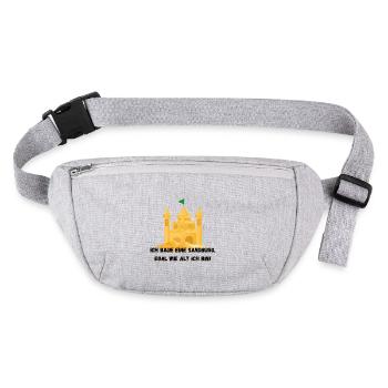 Château de sable - Je construirai un château de sable, quel que soit son âge - Sac banane recyclé Stanley/Stella - gris chiné - Devant
