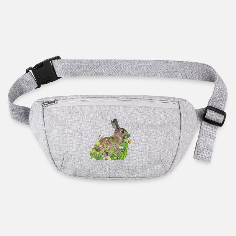 Rabbit White Flowers Stanley/Stella recycled Hip Bag 