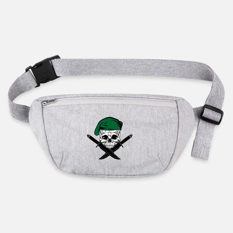 Béret vert squelette avec deux couteaux croisés Sac banane recyclé Stanley/Stella