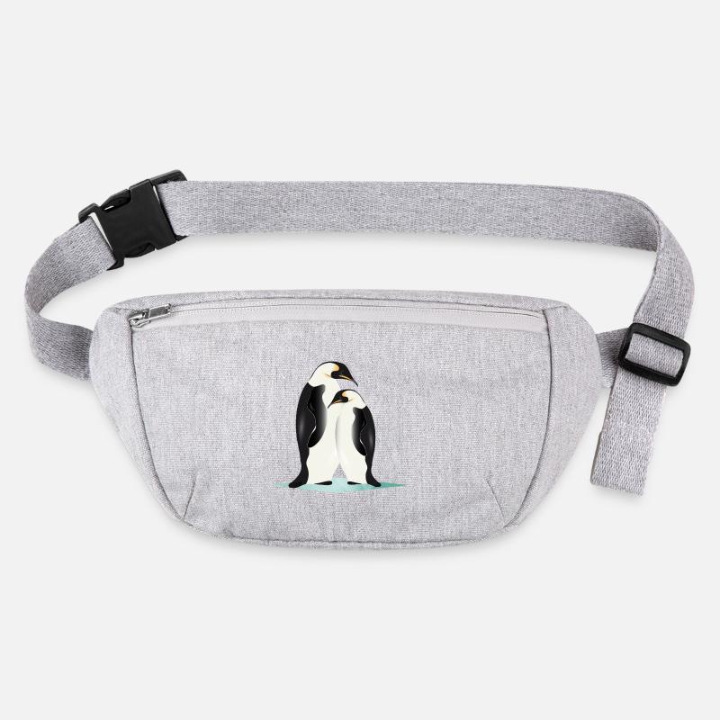 Two elegantly drawn penguins Stanley/Stella recycled Hip Bag 