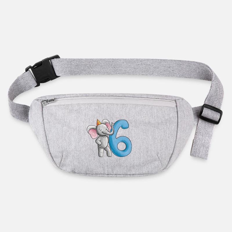 6th Birthday Elephant Stanley/Stella recycled Hip Bag 