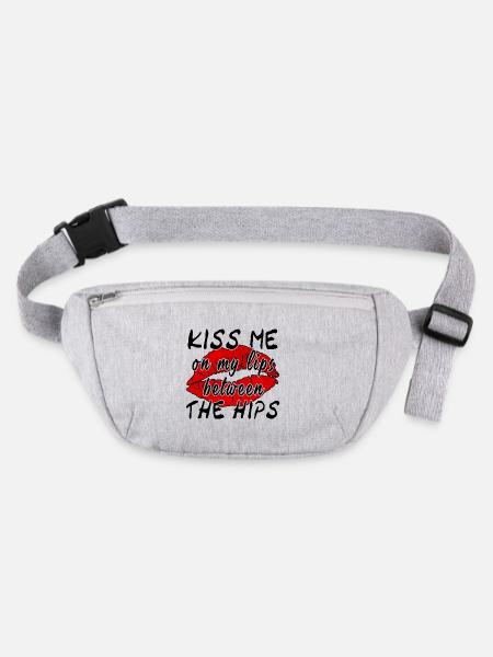 Kiss Me On My Lips Between The Hips - Stanley/Stella recycelte Gürteltasche - Grau meliert - Vorne