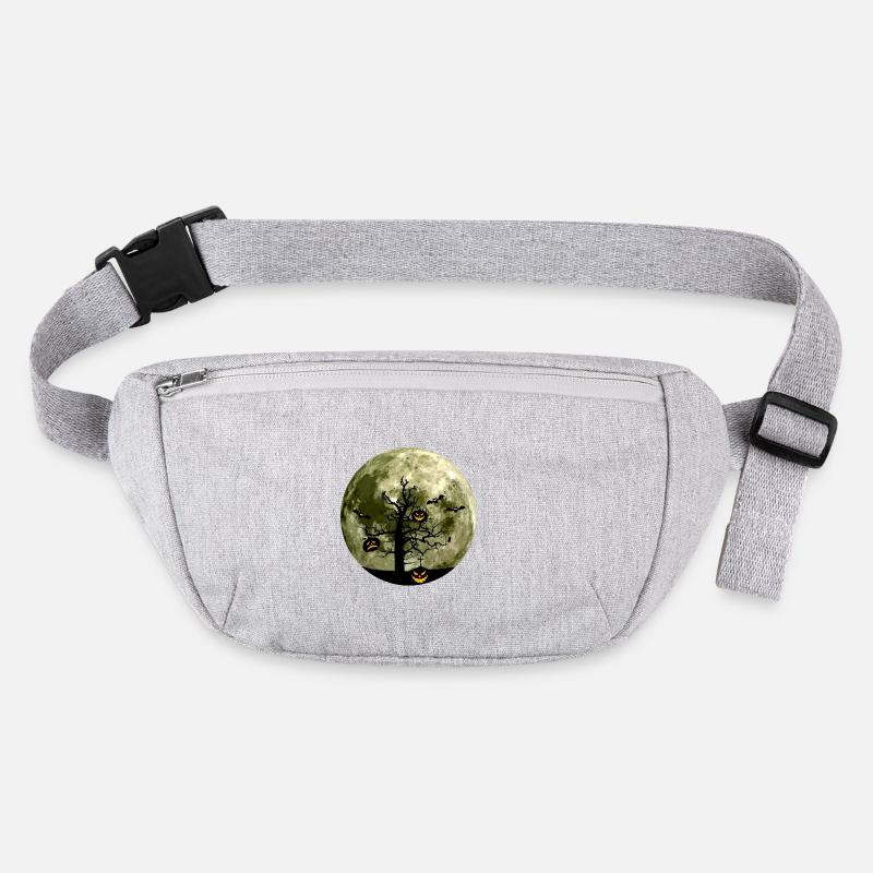 Scary evil shadow pumpkin tree moon bat Stanley/Stella recycled Hip Bag 