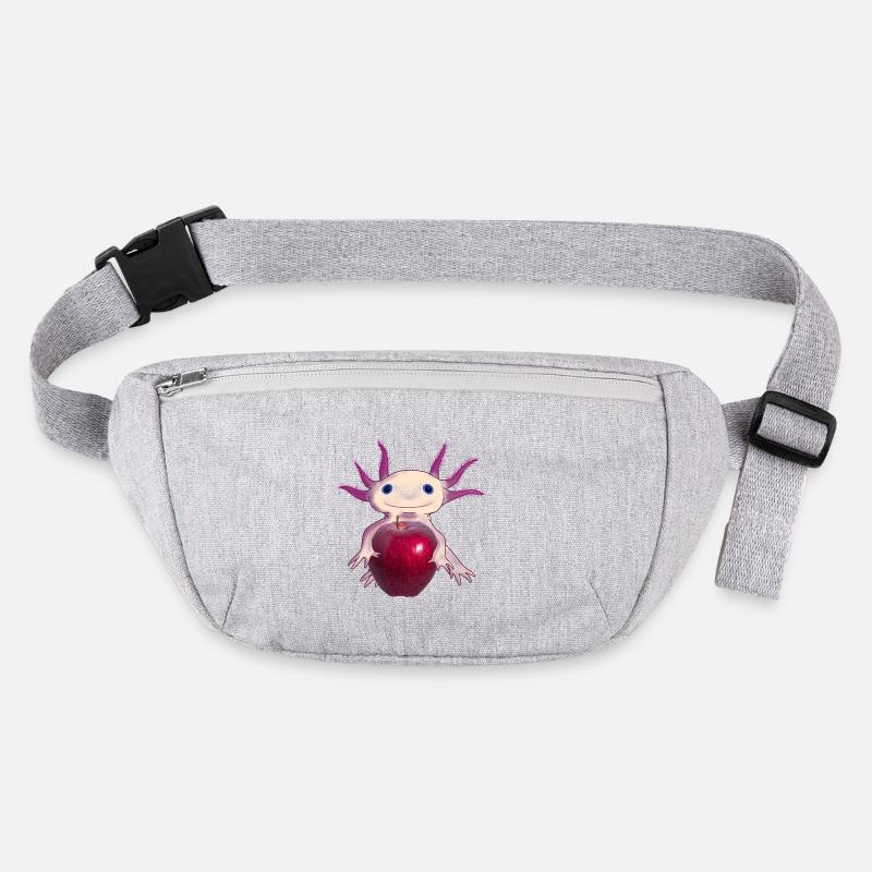 Cuddly Axolotl with Apple, Hand Drawn Stanley/Stella recycled Hip Bag 