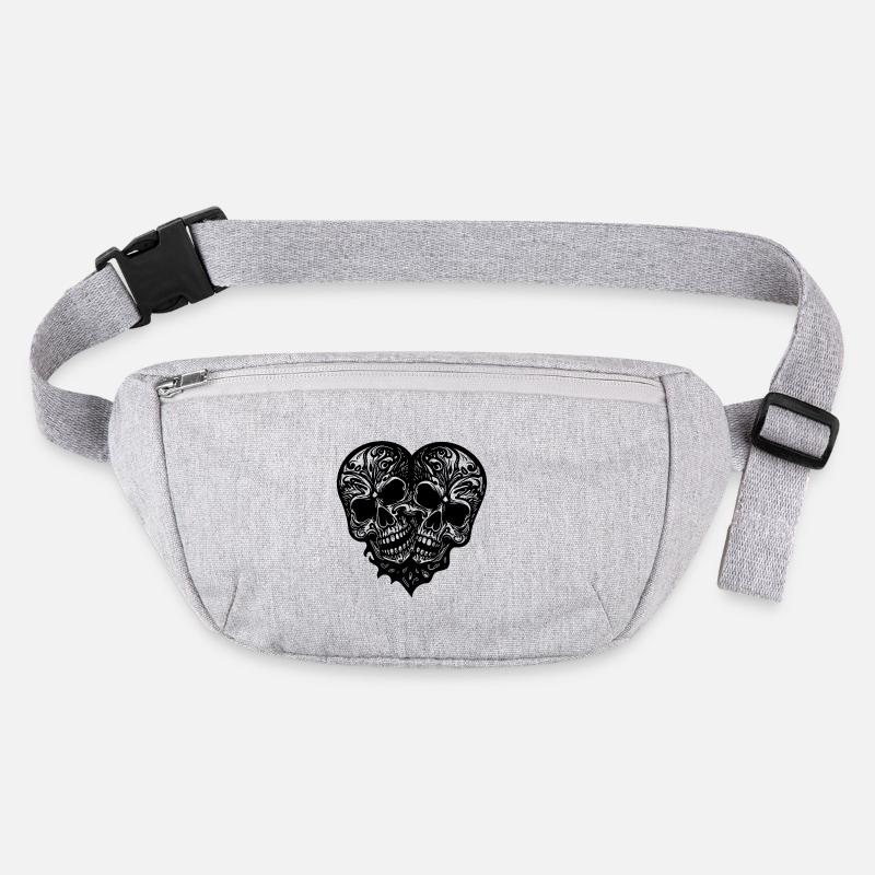 Zwei Schädeln Herz Tattoo Tribal Style Stanley/Stella recycelte Gürteltasche