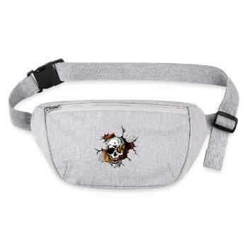 Crâne ardent | Halloween et le design gothique - Sac banane recyclé Stanley/Stella - gris chiné - Devant